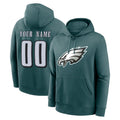 Perkns Custom P.Eagles Midnight Green Performance Pullover Hoodies Home Game Any Name & Numbers Stitched Jerseys