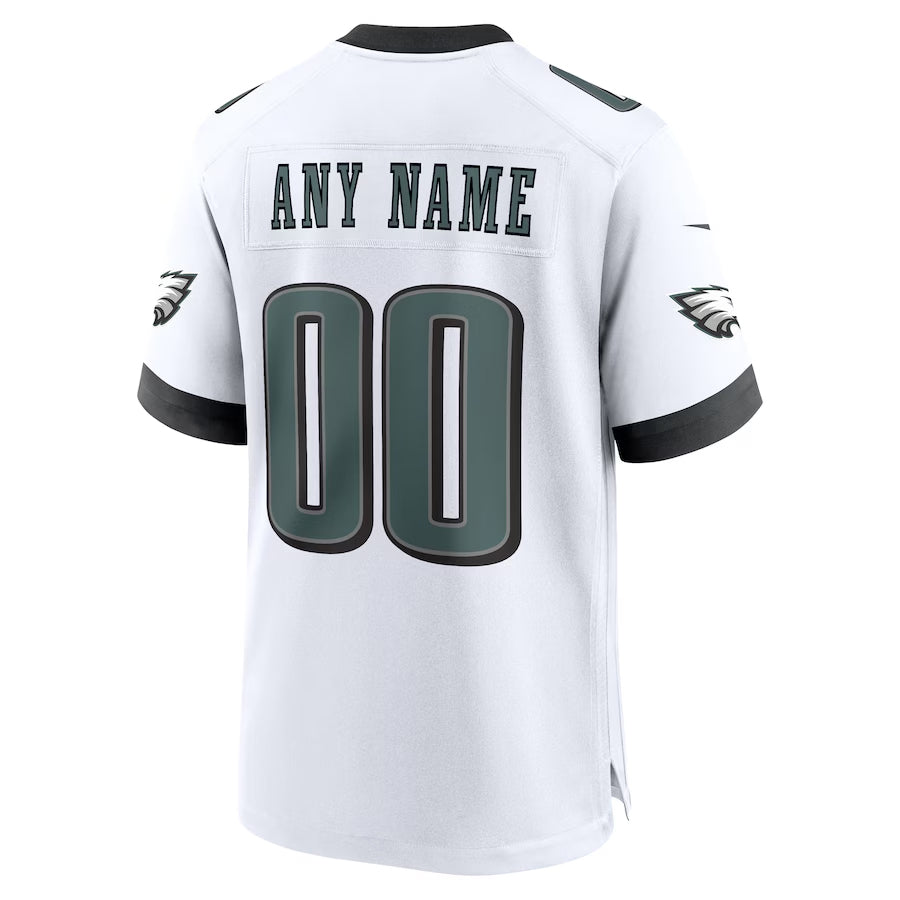 Perkns Custom P.Eagles White Stitched Home Game Stitched Jerseys