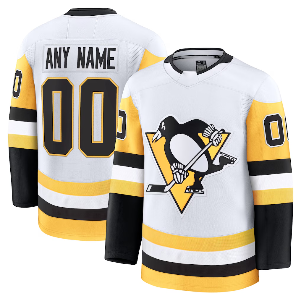 Perkns Custom P.Penguins White Away Premium Jerseys