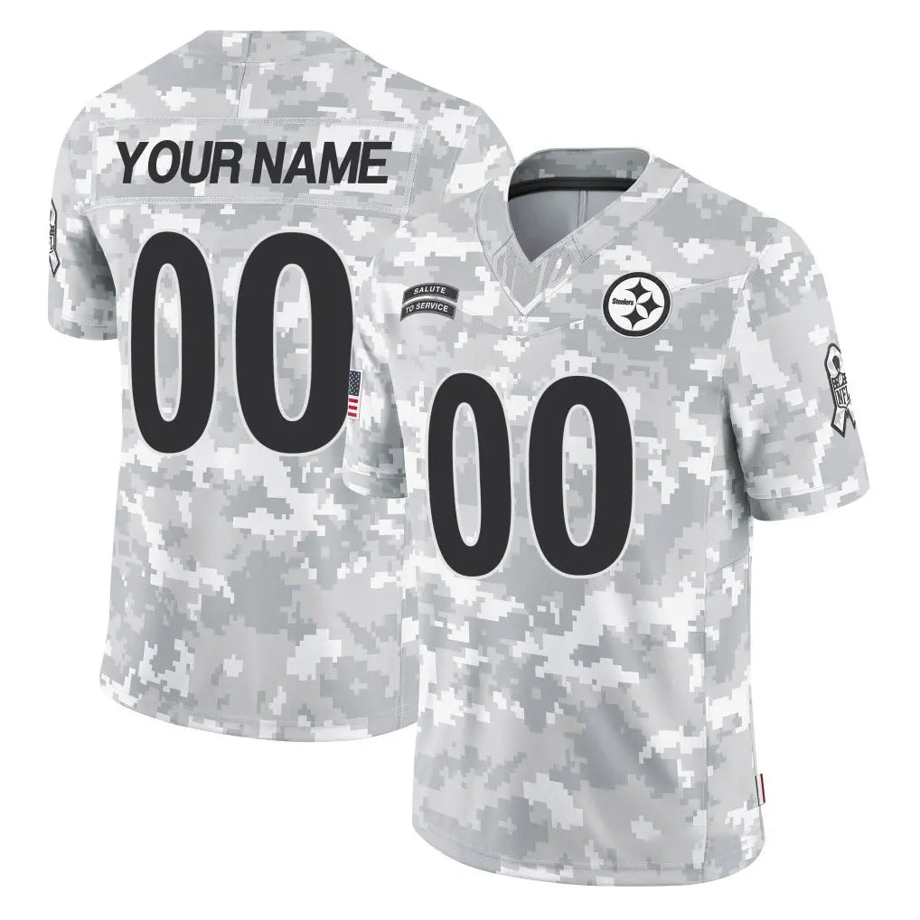 Perkns Custom P.Steelers Arctic Camo Limited Salute To Service Home Game Any Name & Numbers Stitched Jerseys