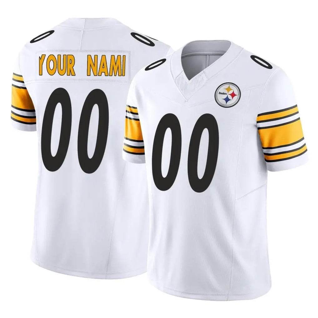 Perkns Custom P.Steelers White Limited Vapor F.U.S.E. Home Game Any Name & Numbers Stitched Jerseys
