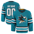 Perkns Custom S.Jose Sharks Teal Home Authentic Pro Jerseys