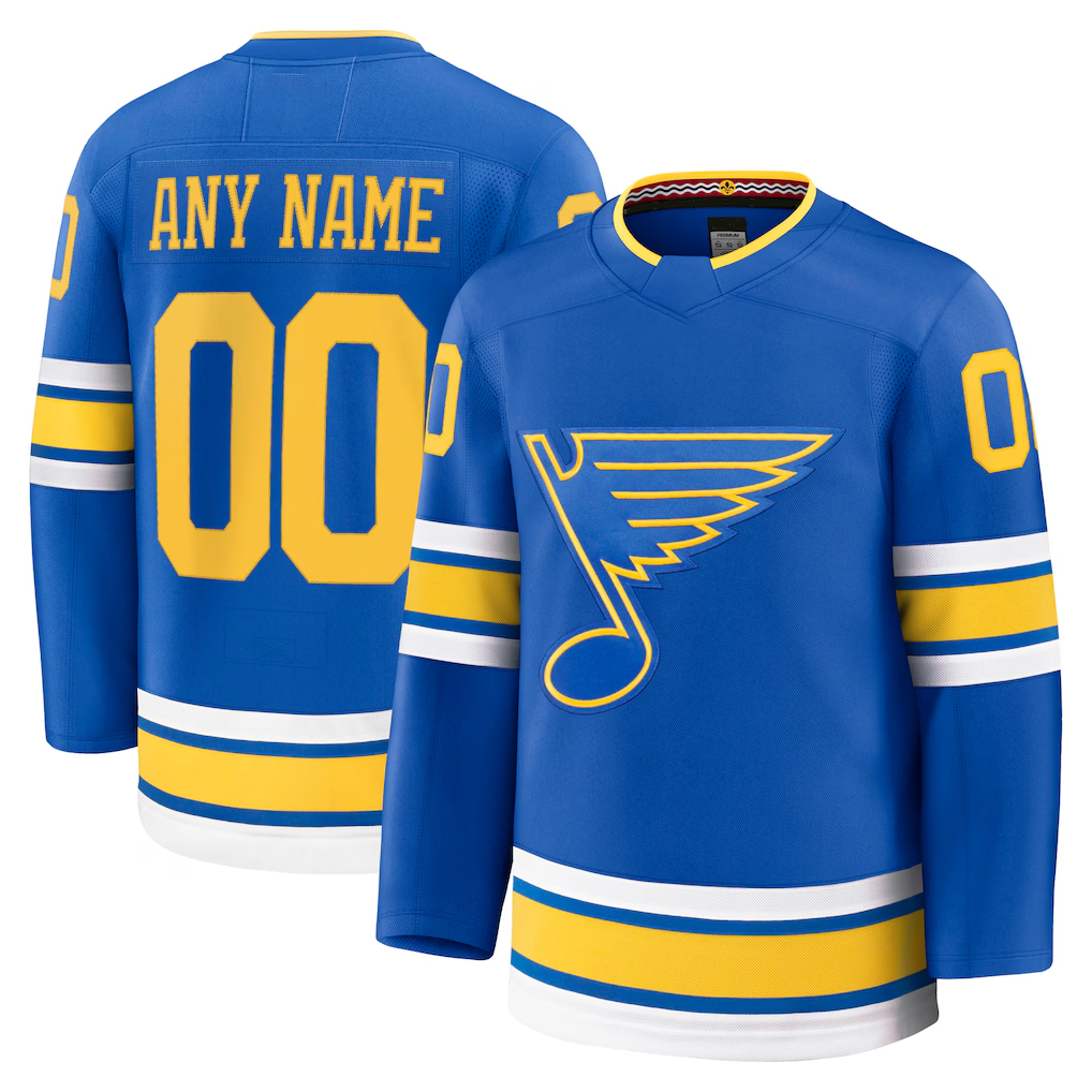 Perkns Custom St.L.Blues Blue Home Premium Jerseys