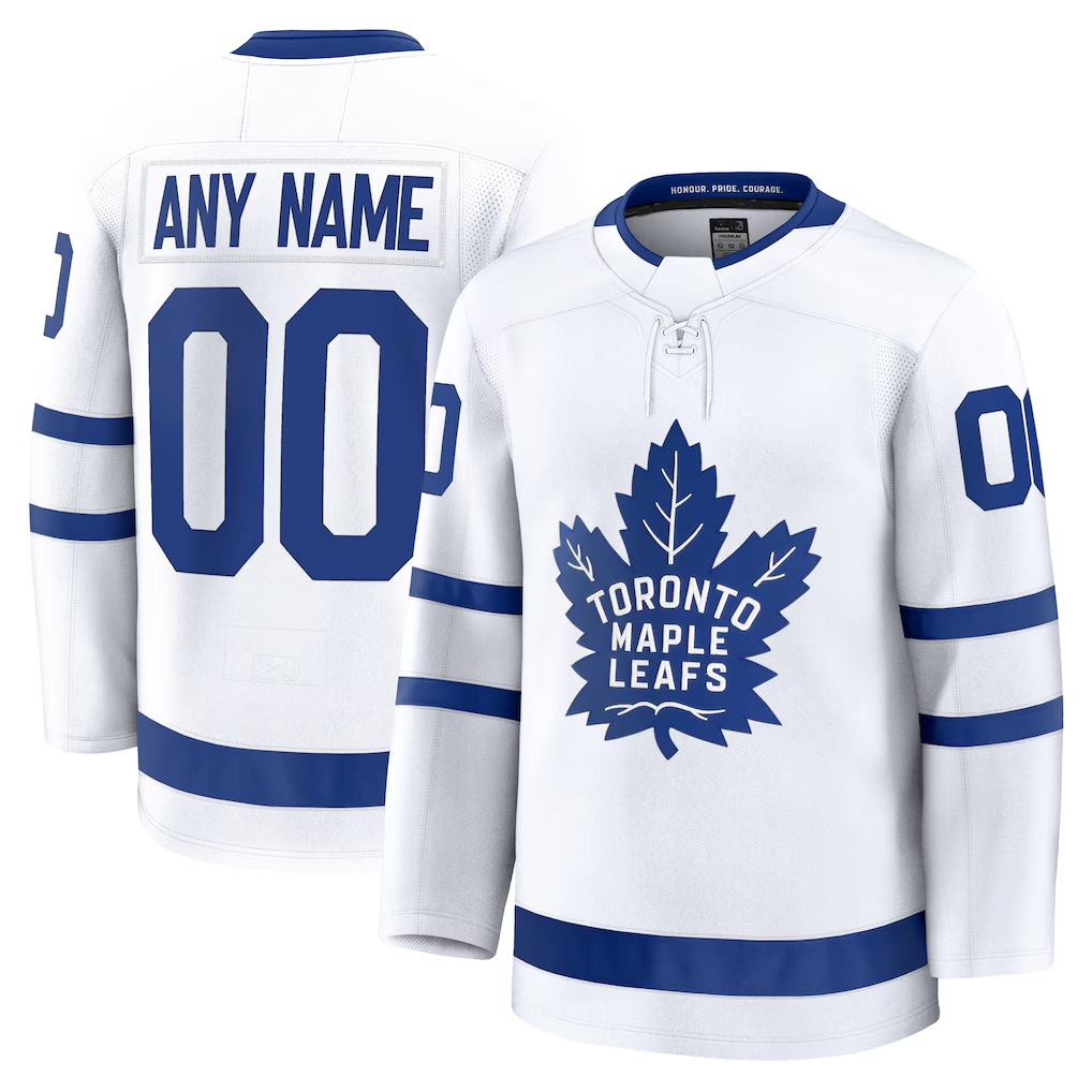 Perkns Custom T.Maple Leafs White Away Premium Jerseys