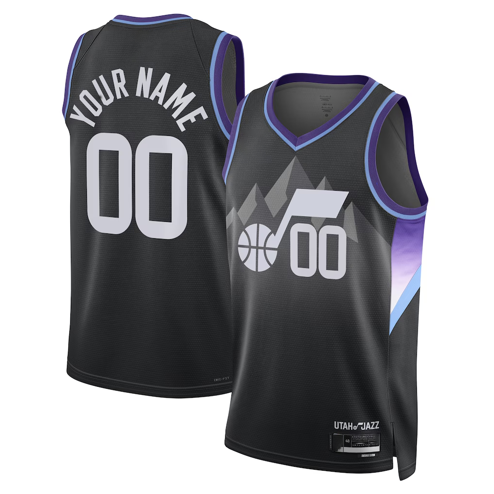 Perkns Custom U.Jazz Black 2025 Swingman Jerseys - Statement Edition