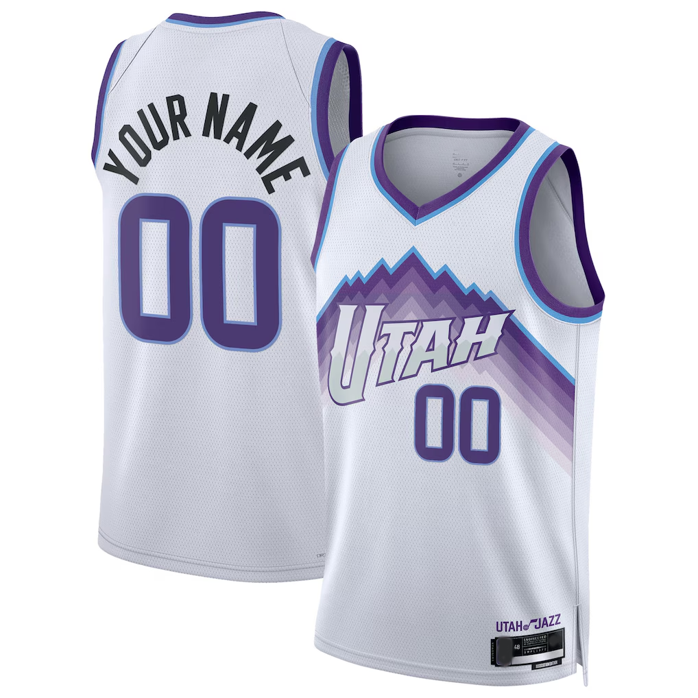 Perkns Custom U.Jazz White Swingman Jerseys - Association Edition