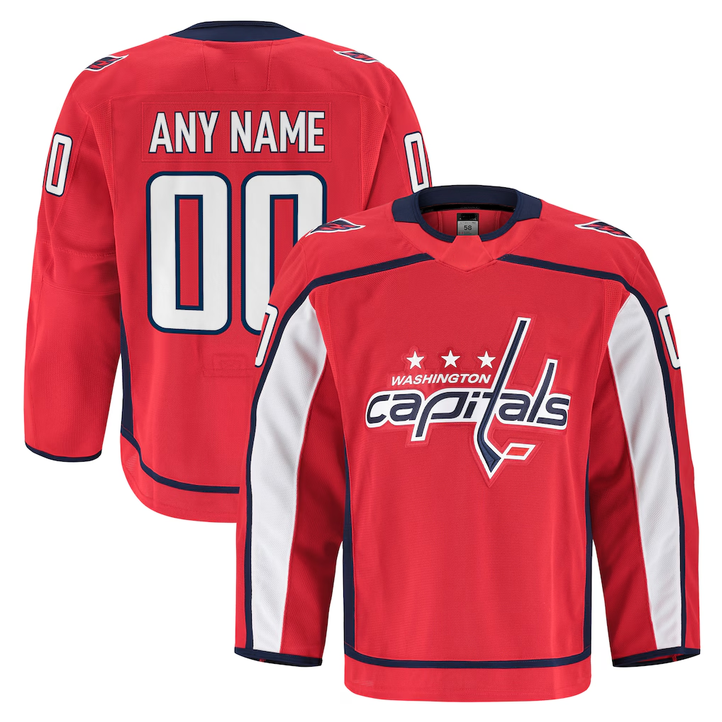 Perkns Custom W.Capitals Red Home Authentic Pro Jerseys