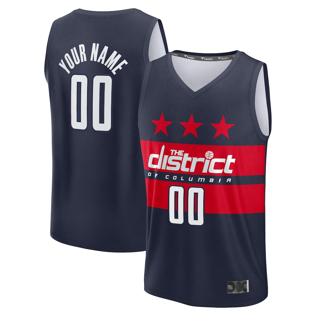 Perkns Custom W.Wizards Navy Fast Break Jerseys - Statement Edition