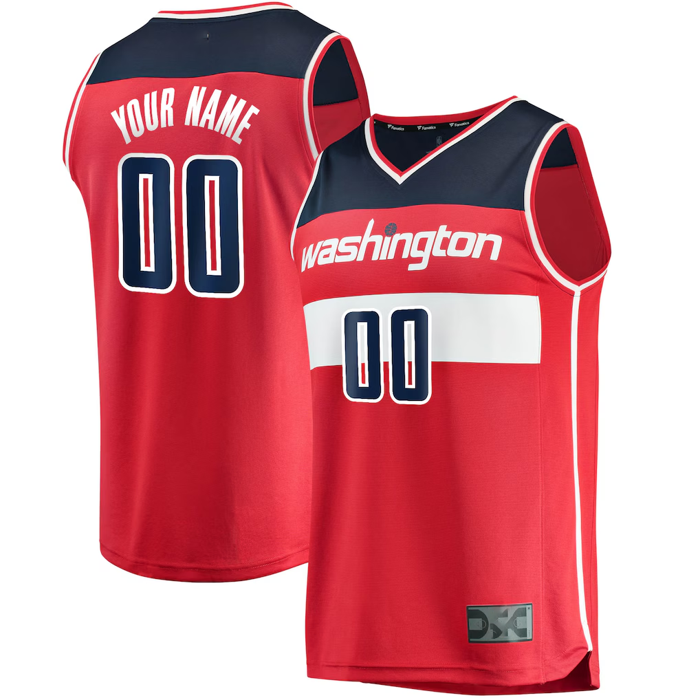 Perkns Custom W.Wizards Red Fast Break Replica Jerseys - Icon Edition