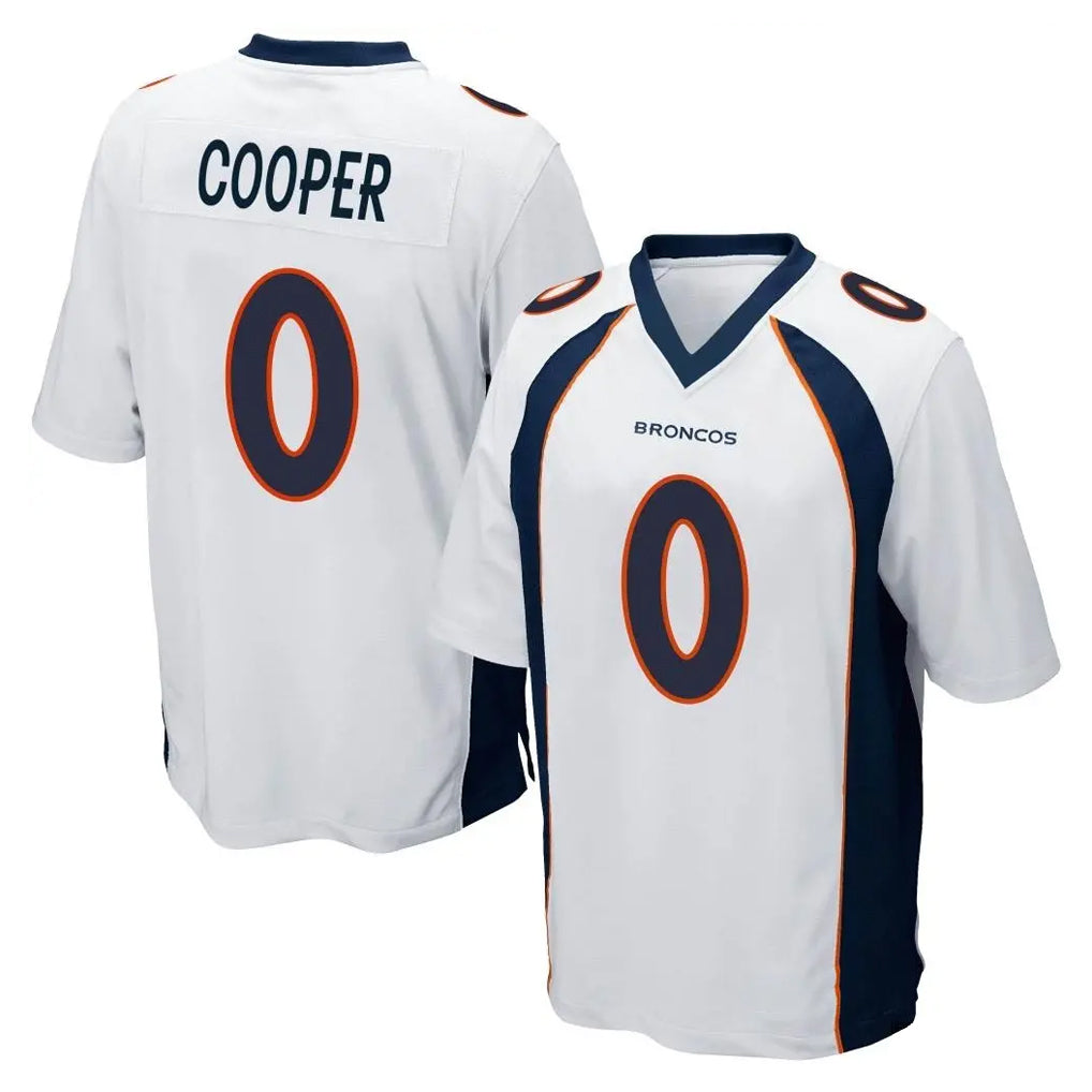 Perkns D.Broncos #0 Jonathon Cooper Player White Game Stitched Jerseys