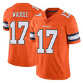 Perkns D.Broncos #17 Jaylen Waddle Player Orange Vapor Untouchable Limited Home Game Stitched Jerseys