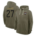 Perkns D.Broncos #27 J.K. Dobbins Player Olive Salute to Service Pullover Hoodies Limited Stitched Jerseys