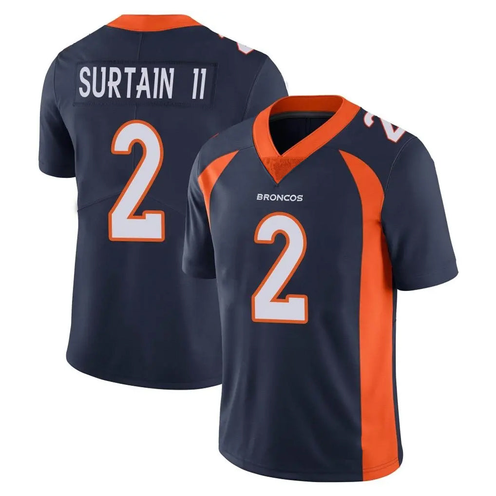 Perkns D.Broncos #2 Pat Surtain II Player Navy Vapor Untouchable Limited Game Stitched Jerseys