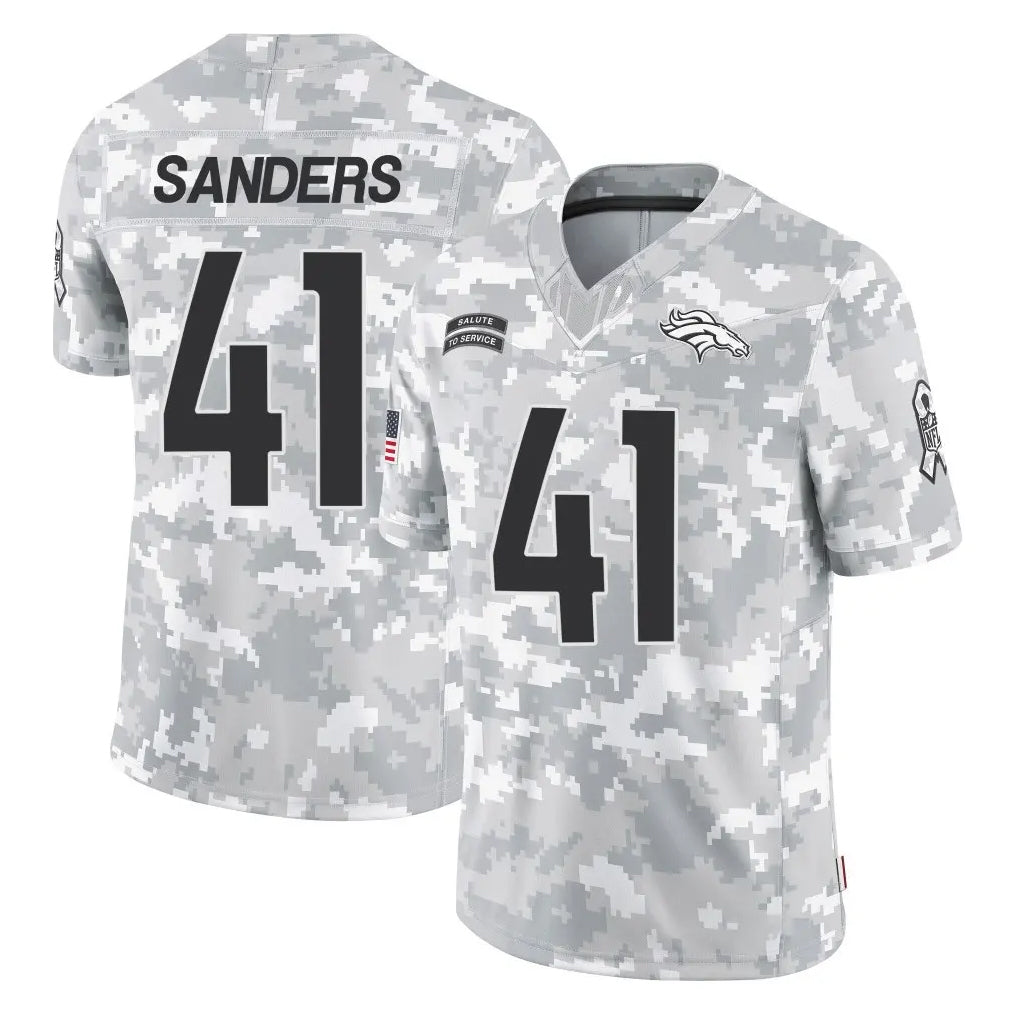 Perkns D.Broncos #41 Drew Sanders Player Arctic Camo Salute To Service Limited Stitched Jerseys
