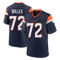 Perkns D.Broncos #72 Garett Bolles Player Navy Home Game Stitched Jerseys
