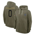 Perkns D.Cowboys #0 DeMarvion Overshown Player Olive Salute to Service Pullover Hoodies Limited Stitched Jerseys