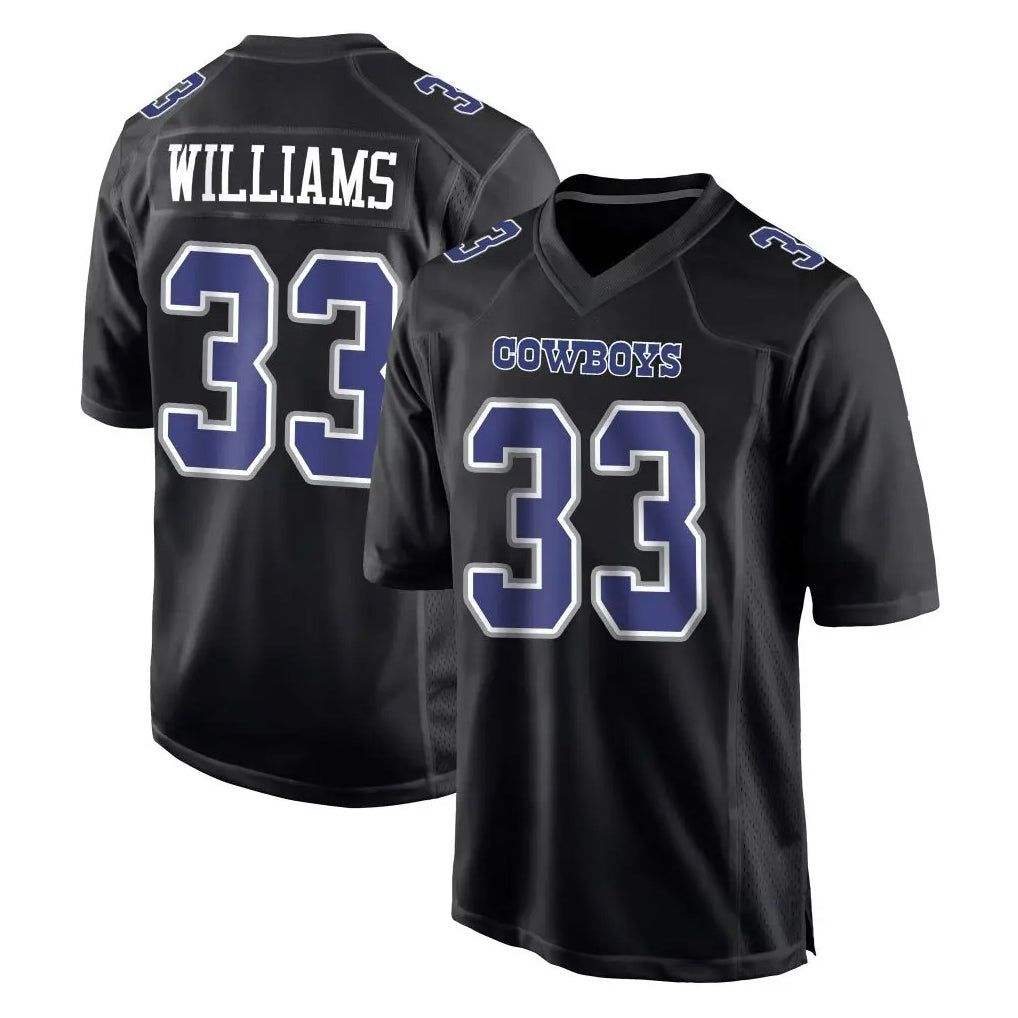 Perkns D.Cowboys #33 Javonte Williams Player Carbon Black Fashion Home Game Stitched Jerseys