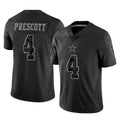 Perkns D.Cowboys #4 Dak Prescott Player Black Limited Reflective Home Game Stitched Jerseys