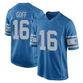 Perkns D.Lions #16 Jared Goff Player Blue Vapor Untouchable Throwback Game Stitched Jerseys