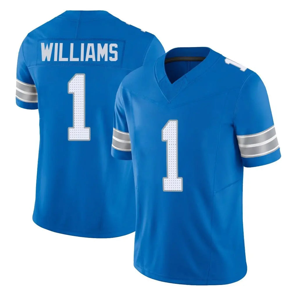 Perkns D.Lions #1 Jameson Williams Player Blue Limited Vapor F.U.S.E. Alternate Home Game Stitched Jerseys