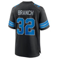 Perkns D.Lions #32 Brian Branch Black 2nd Alternate Game Jersey American Stitched Jerseys