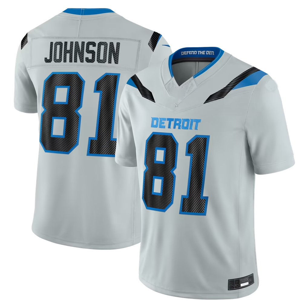 Perkns D.Lions #81 Calvin Johnson Silver 2026 Rivalries Collection Limited Stitched Jerseys