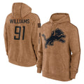 Perkns D.Lions #91 Tyleik Williams Player Brown Salute to Service Hoodies Limited Game Stitched Jerseys