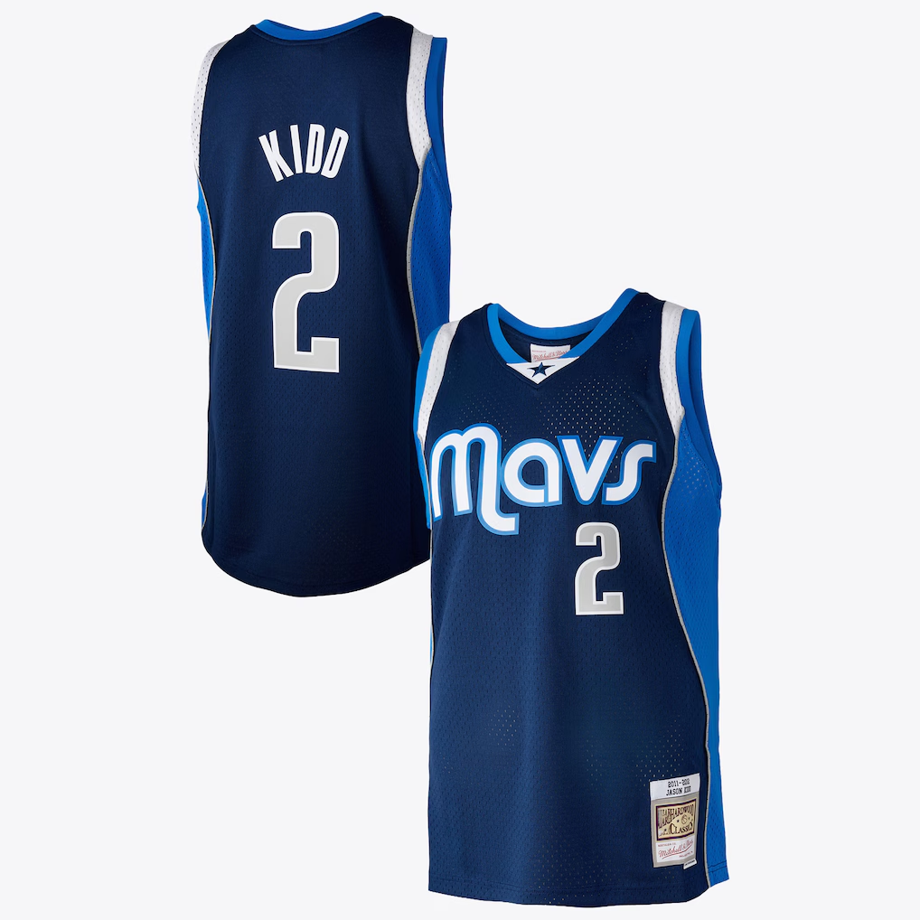 Perkns D.Mavericks #2 Jason Kidd Blue Mitchell & Ness 2011 Swingman Authentic Stitched Jerseys