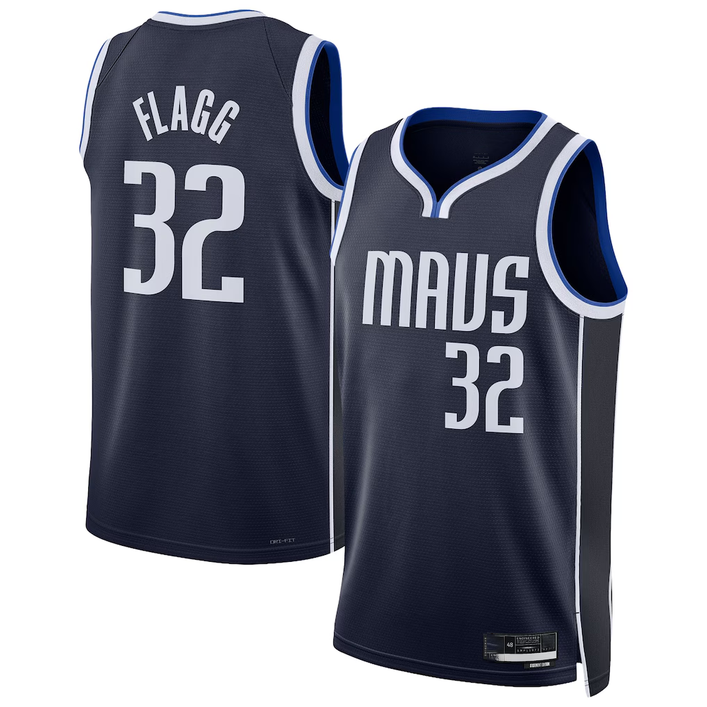 Perkns D.Mavericks #32 Cooper Flagg  Navy Swingman Jerseys - Statement Edition