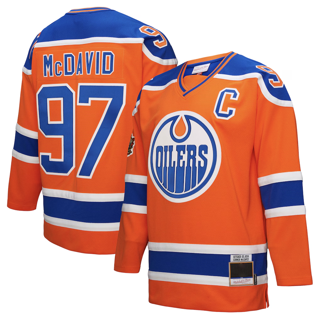 Perkns E.Oilers #97 Connor McDavid Mitchell & Ness Orange Power Play Jerseys