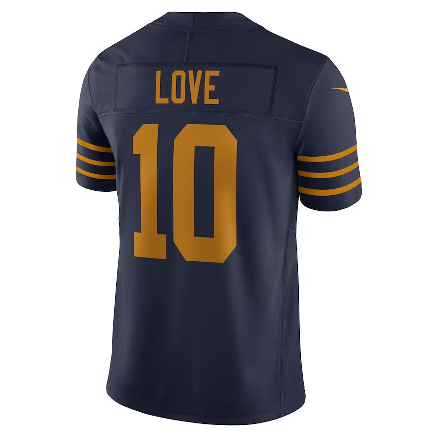Perkns GB.Packers #10 Jordan Love Player Navy Classic Vapor F.U.S.E. Limited Stitched Jerseys