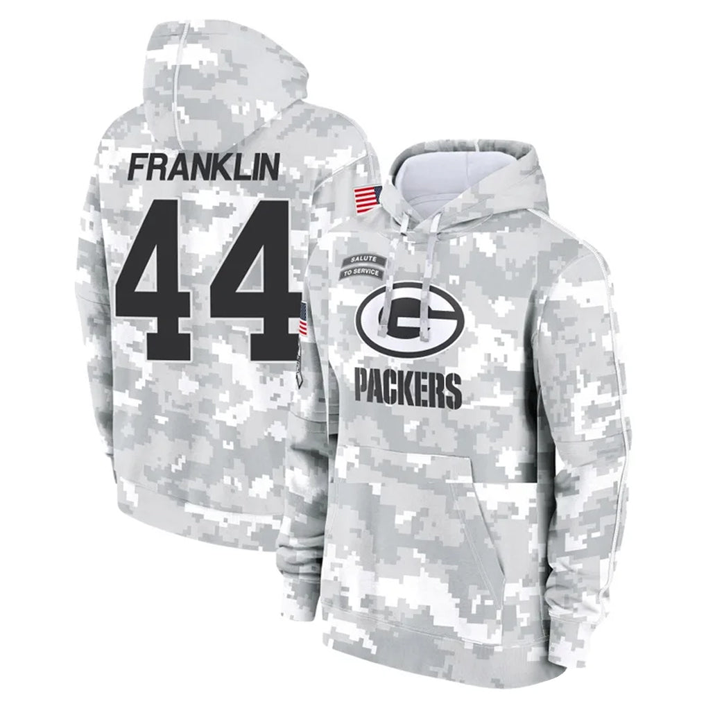 Perkns GB.Packers #44 Zaire Franklin Player Arctic Camo Salute to Service Hoodies Limited Game Stitched Jerseys
