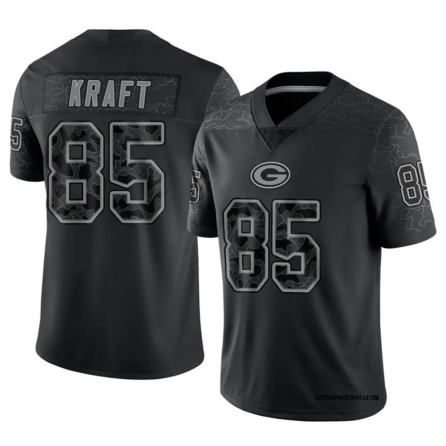Perkns GB.Packers #85 Tucker Kraft Player Black RFLCTV Limited Stitched Jerseys