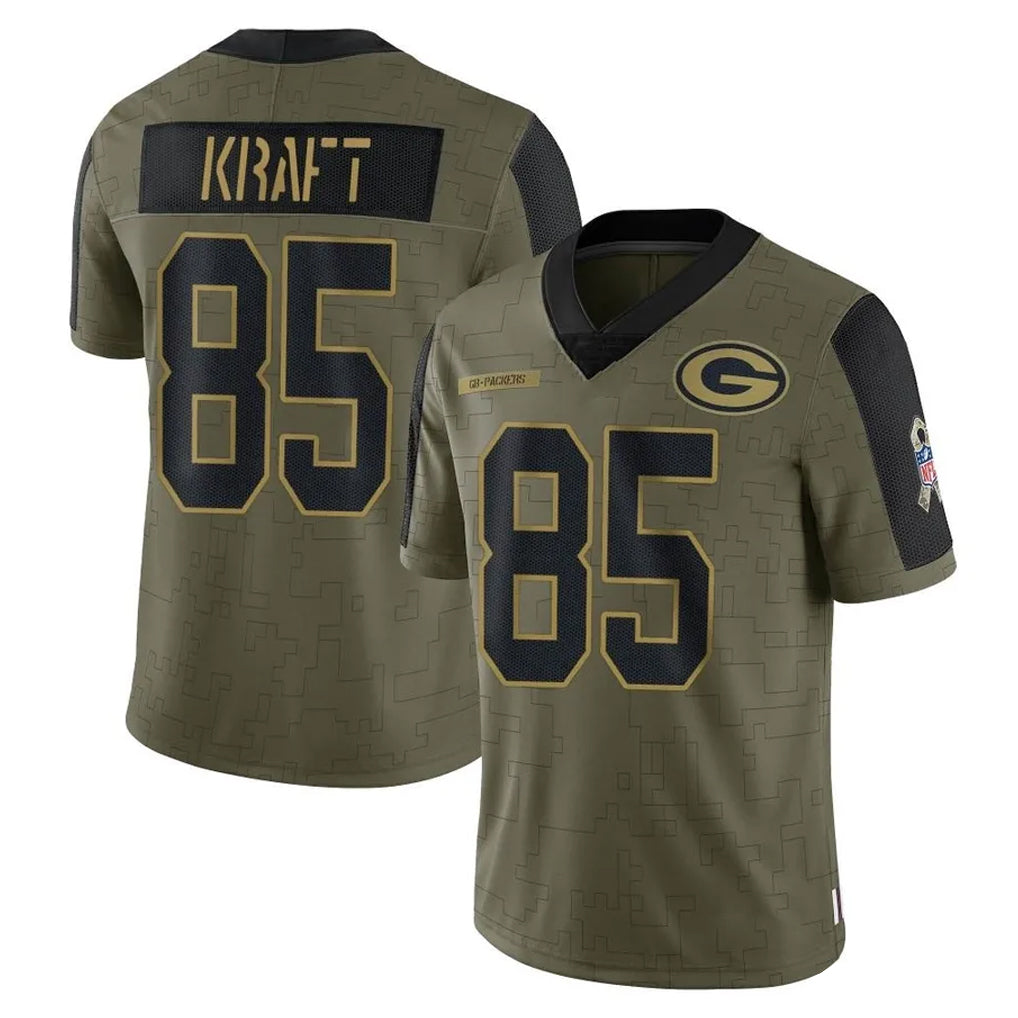 Perkns GB.Packers #85 Tucker Kraft Player Olive Salute To Service Limited Game Stitched Jerseys