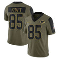 Perkns GB.Packers #85 Tucker Kraft Player Olive Salute To Service Limited Game Stitched Jerseys