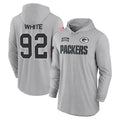 Perkns GB.Packers #92 Reggie White Player Gray Hoodies Game Stitched Jerseys