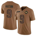 Perkns GB.Packers #9 Christian Watson Player Brown Salute To Service Limited Stitched Jerseys
