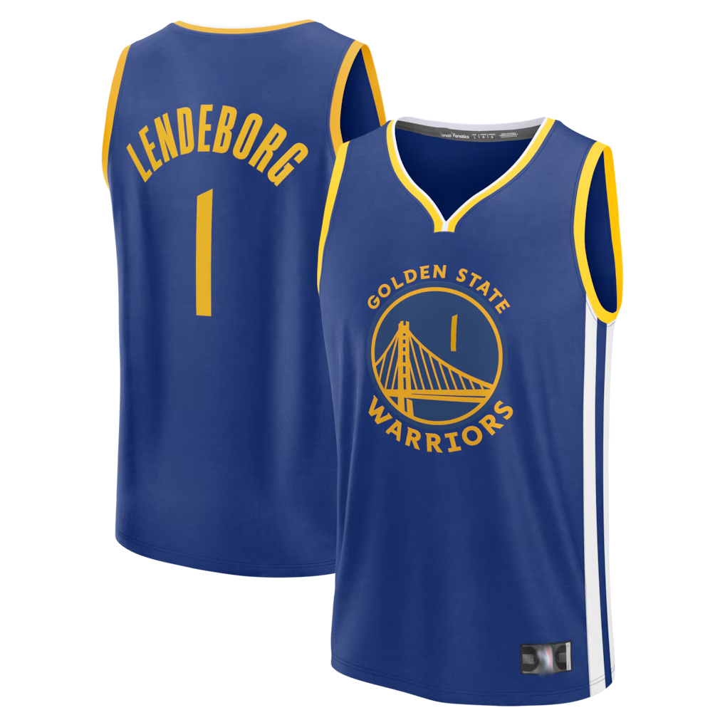 Perkns G.State Warriors #1 Yaxel Lendeborg Royal 2026  Draft First Round Pick Fast Break Jerseys - Icon Edition
