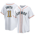 Perkns H.Astros #11 Cam Smith Player Gold Collection Game Home Stitched Jerseys