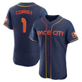 Perkns H.Astros #1 Carlos Correa Player Navy City Connect Limited Elite Home Stitched Jerseys