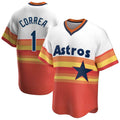 Perkns H.Astros #1 Carlos Correa Player Rainbow Cooperstown Collection T-shirt Stitched Jerseys