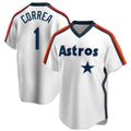 Perkns H.Astros #1 Carlos Correa Player White Cooperstown Collection T-shirt Stitched Jerseys