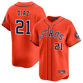 Perkns H.Astros #21 Yainer Diaz Player Orange Home Limited Stitched Jerseys