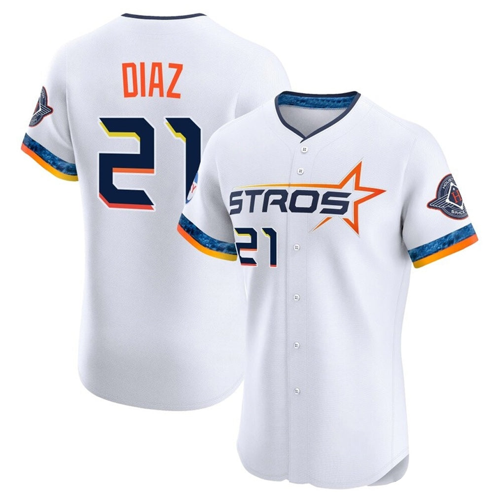 Perkns H.Astros #21 Yainer Diaz Player White City Connect Limited Elite Home Stitched Jerseys