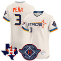 Perkns H.Astros #3 Jeremy Pe?a Player Cream City Connect Texas Patch Vapor Premier Limited Elite Home Stitched Jerseys