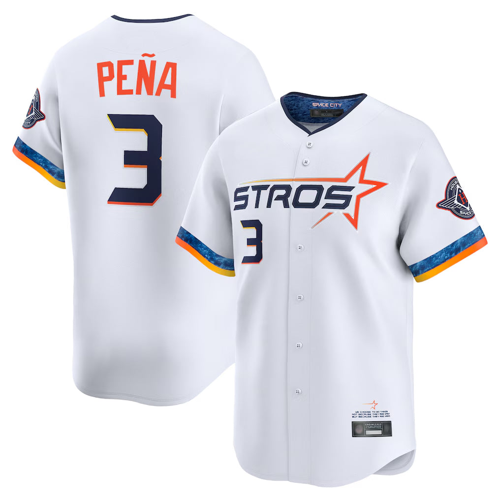 Perkns H.Astros #3 Jeremy Pe?a Player White City Connect Limited Home Stitched Jerseys