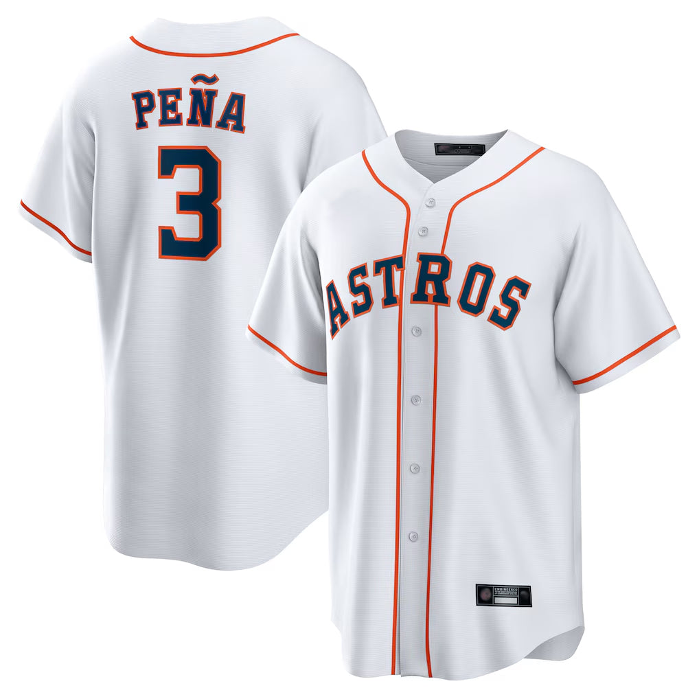 Perkns H.Astros #3 Jeremy Pe?a Player White Home Game Stitched Jerseys
