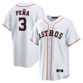 Perkns H.Astros #3 Jeremy Pe?a Player White Home Game Stitched Jerseys