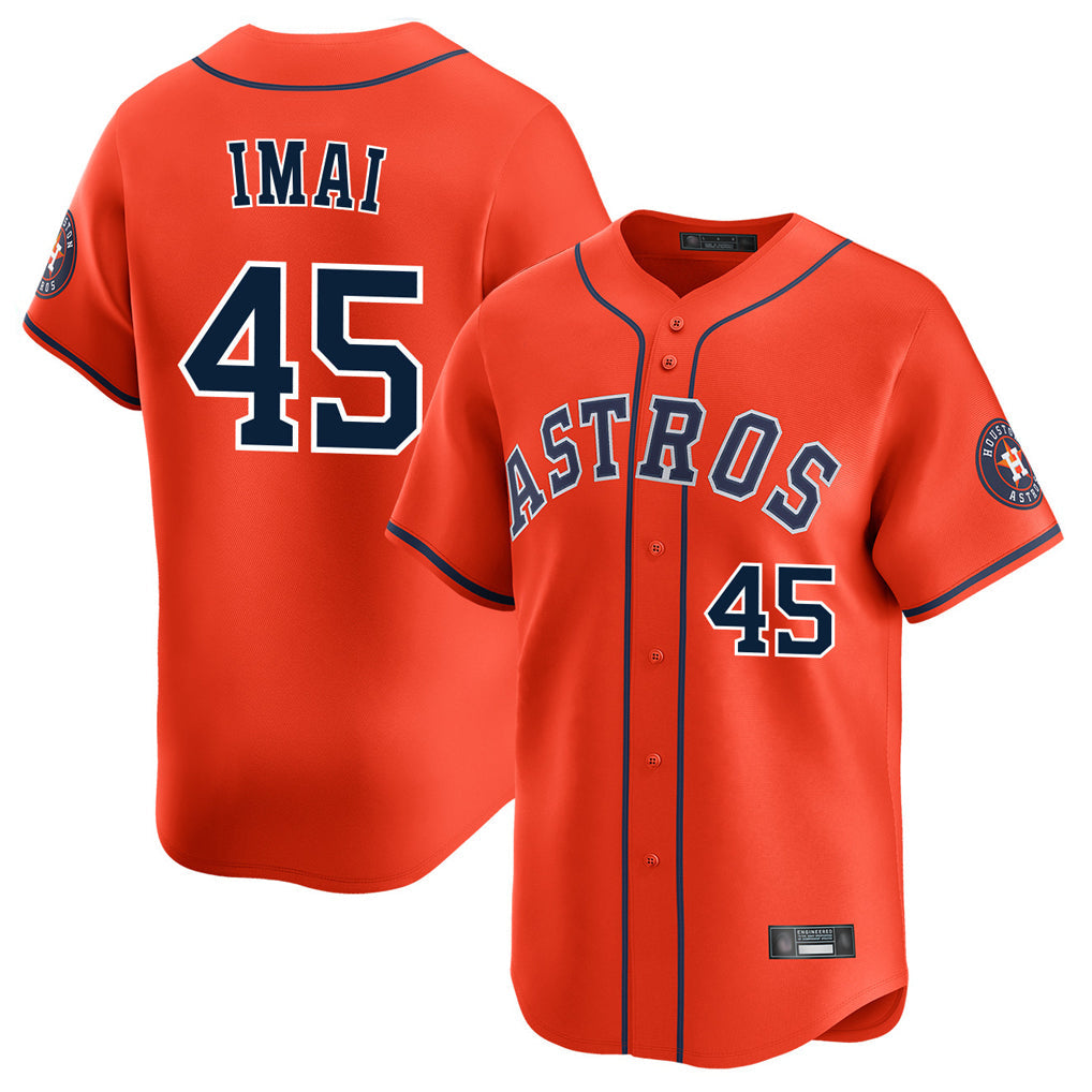 Perkns H.Astros #45 Tatsuya Imai Player Orange Home Limited Stitched Jerseys