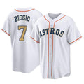 Perkns H.Astros #7 Craig Biggio Player Gold Collection Game Home Stitched Jerseys